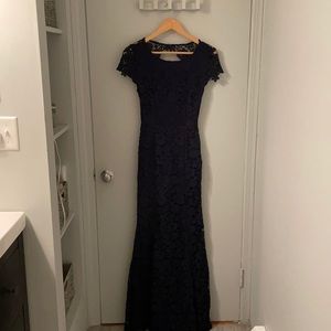 Lulus navy open back maxi dress